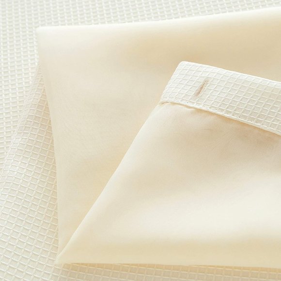 Smart Design Complete 2 in 1 Waffle Weave Hotel Spa Style Fabric Shower Curtain - Picture 6 of 9